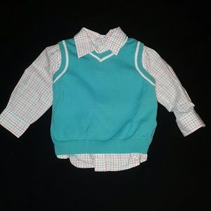 Children's Place sweater vest/dress shirt set